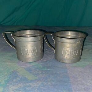 Vintage Silver Elephant Mugs